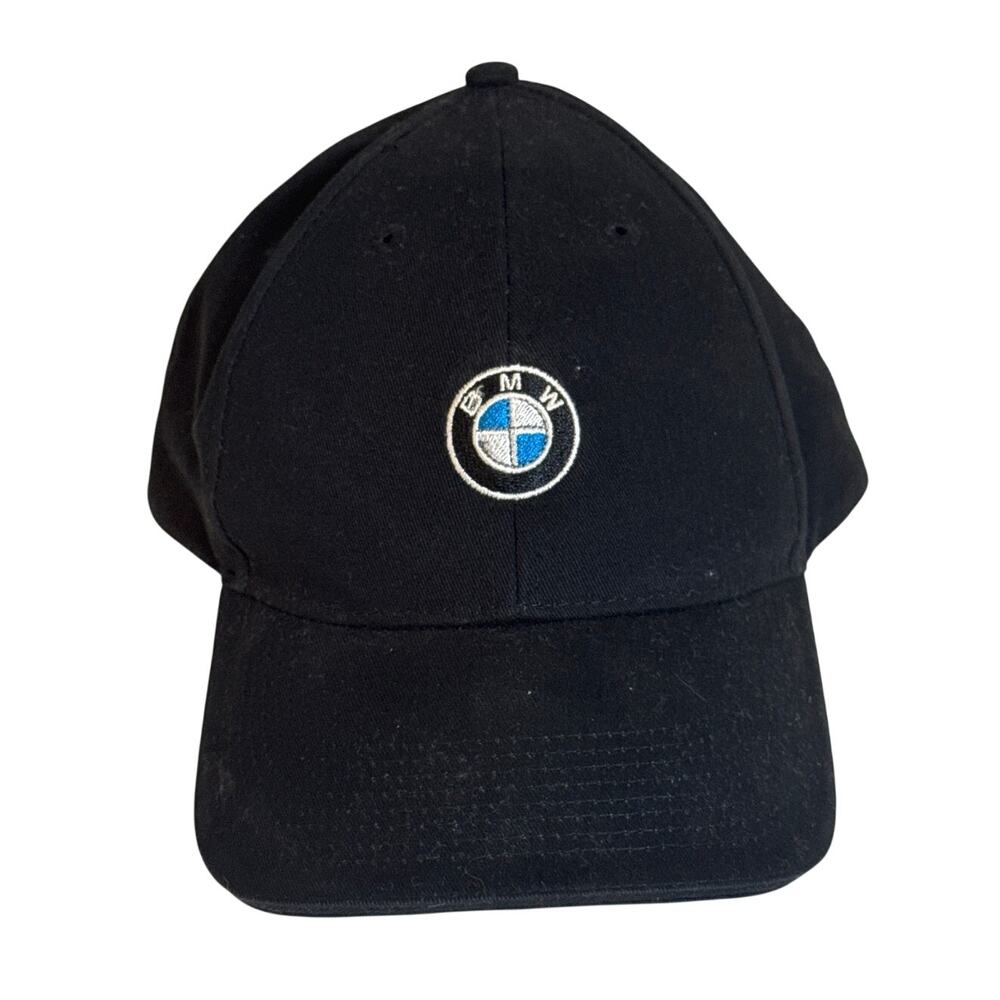 NEW BMW Lifestyle Black Hat Adjustable Strap Embroidered Logo Unisex Mens Womens